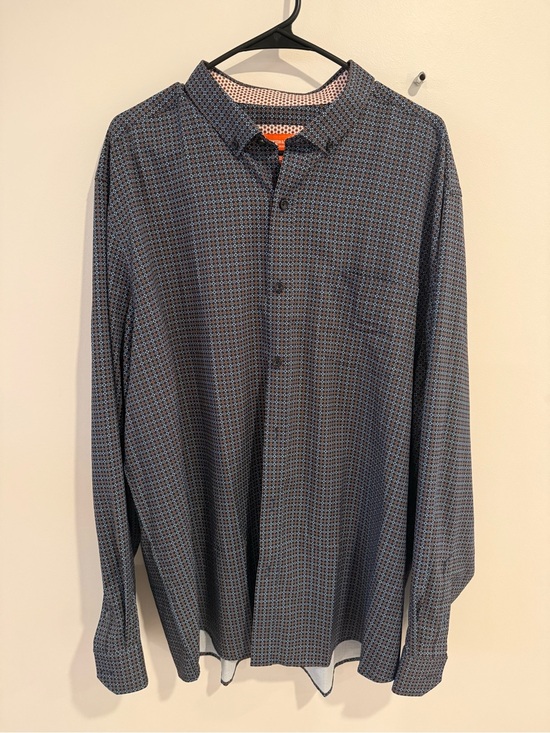Johnston & Murphy Other - Johnston & Murphy Navy and Light Blue Micro-Pattern Button-Down Shirt